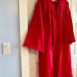 Elegant Red Women's Cap and Gown